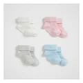 Seed Heritage Rib Sock Multipack in Blue/Pink Assorted 3-6