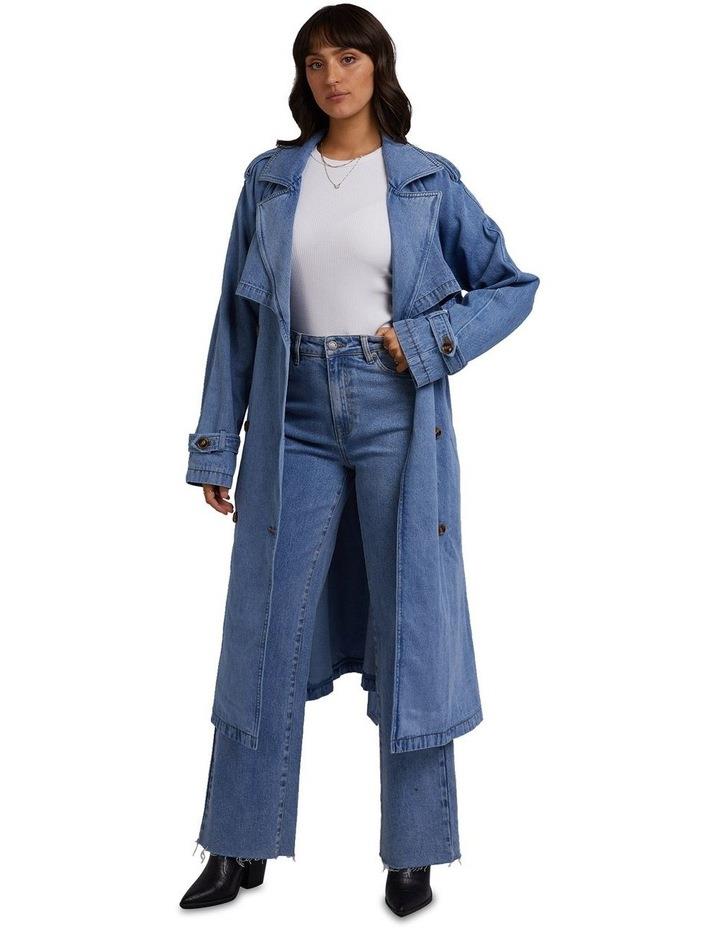 All About Eve Rio Trench Coat in Blue Denim 14