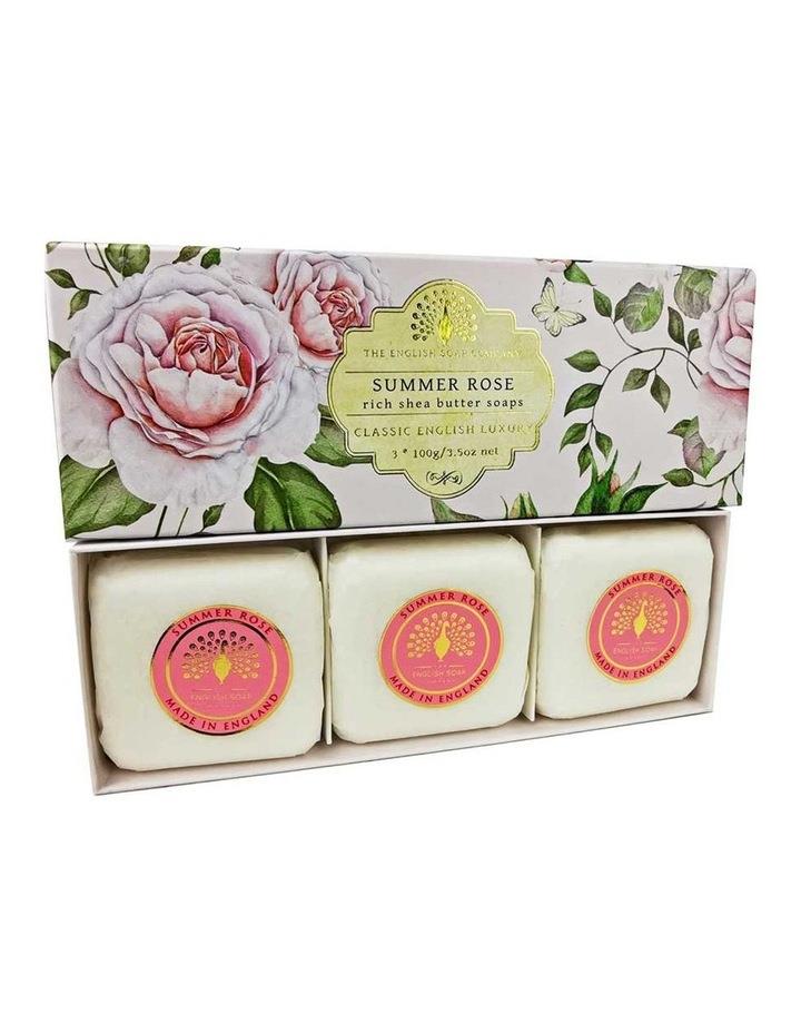 English Soap Company Summer Rose Soap Bars Gift Set 3x100g Assorted