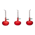 IITTALA Oiva Toikka Glass Apple Set of 3 in Red