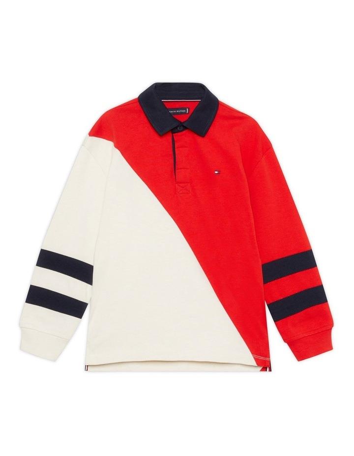 Tommy Hilfiger Colour-Blocked Long Sleeve Polo Shirt (8-16 Years) in Red 8