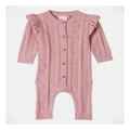 Sprout Knit Pointelle Coverall in Blush 2