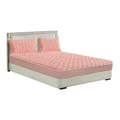 SOGA Mattress Cover Thick Quilted Fleece Stretchable Clover Design Bed Spread 183cm in Pink