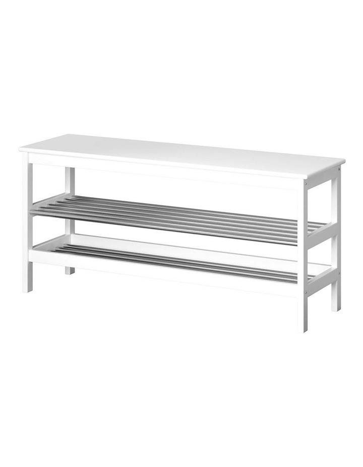 Artiss Bamboo Bench Shoe Rack Cabinet in White