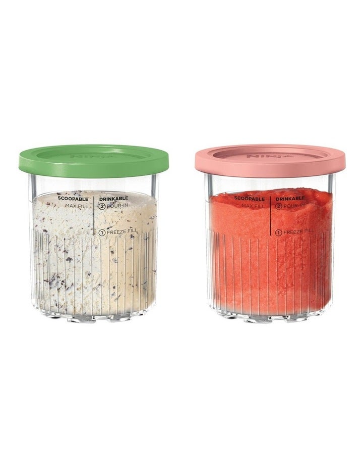 Ninja Creami Deluxe Tubs & Lids XSKDLVRLDANZ 700ml in Lime Green/Pink Assorted