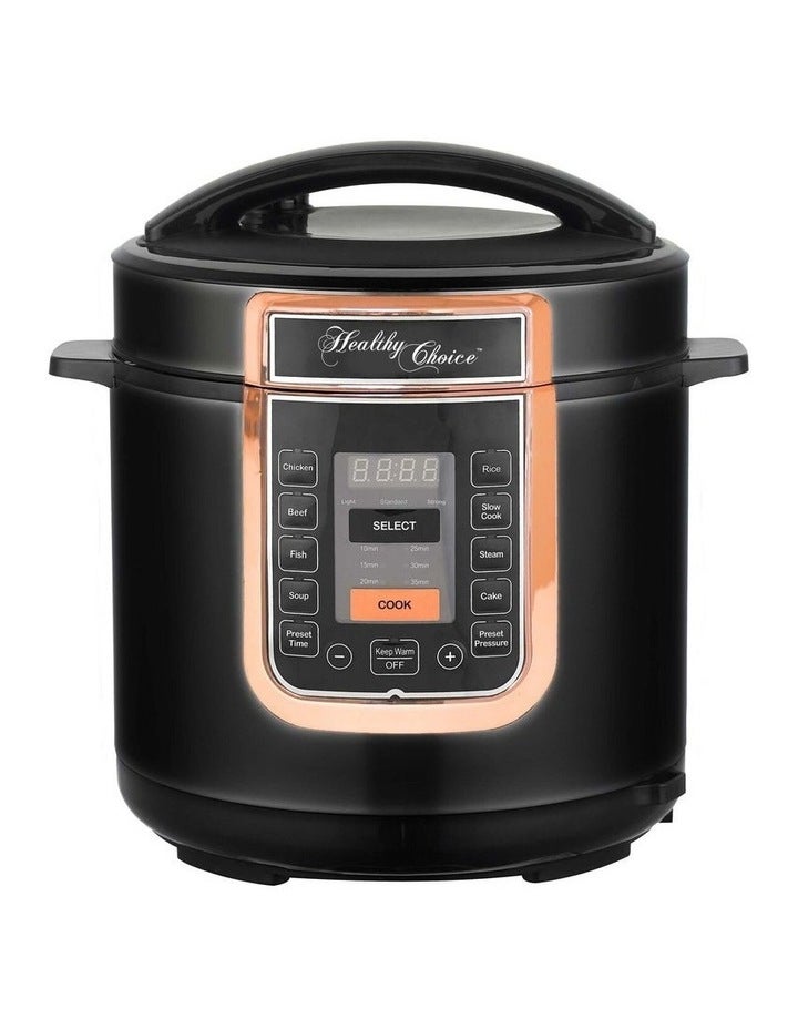 HEALTHY CHOICE 6L Electric Slow And Pressure Cooker in Black