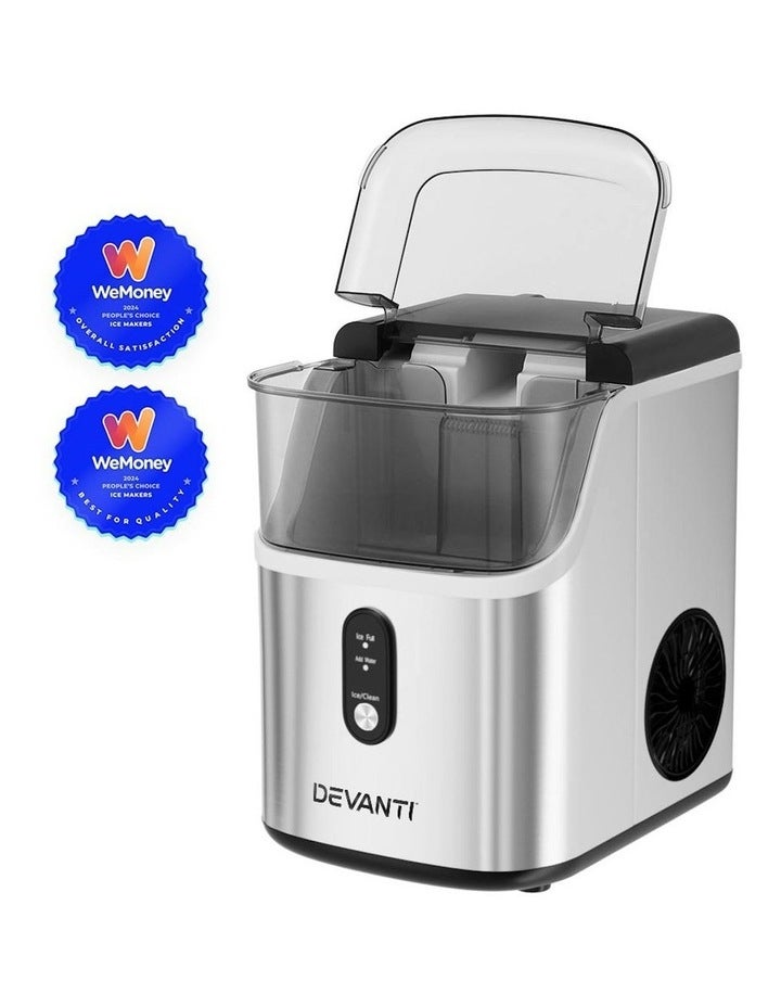 Devanti Nugget Ice Maker Machine 15kg Silver