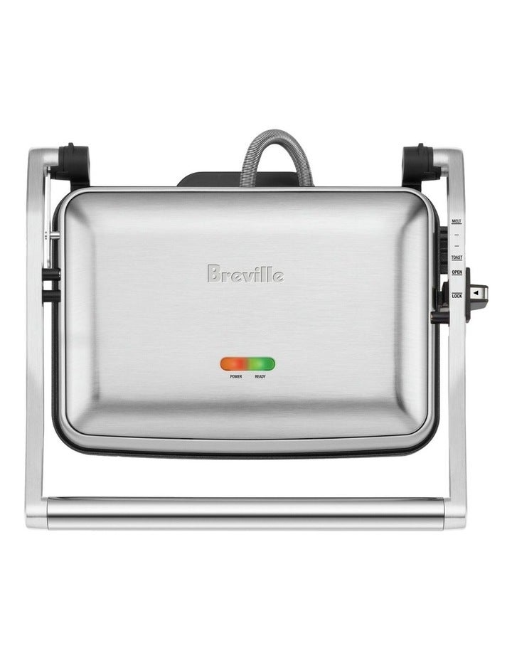 Breville The Toast & Melt 2 Slice Sandwich Press LSG525BSS2IAN1 in Steel Silver