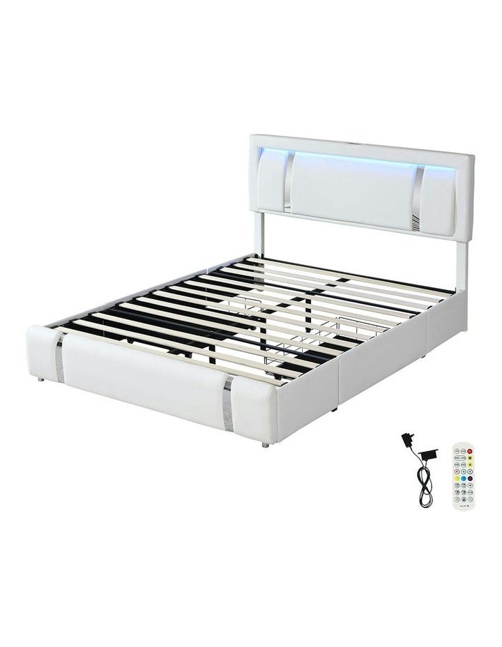Levede Queen Adjustable Bed Frame in White