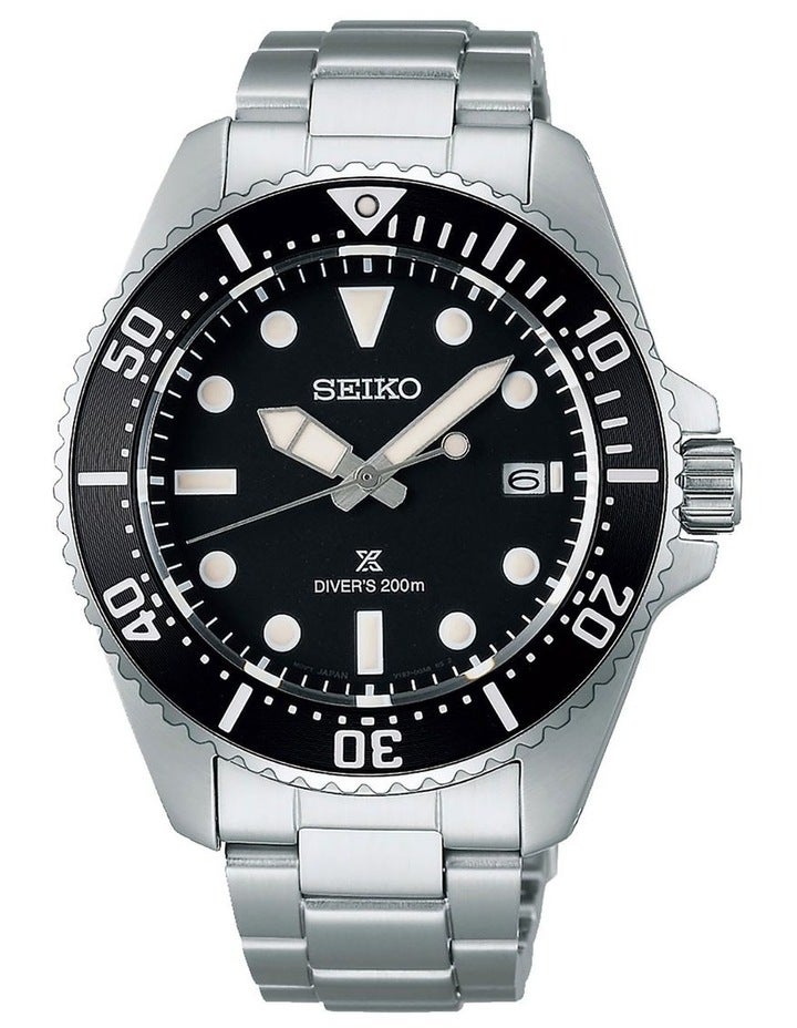 Seiko SNE597P Prospex Solar Diver Watch 200M in Silver