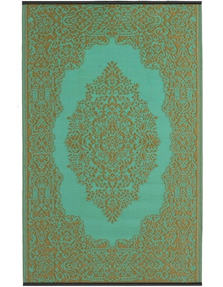 Fab Habitat Istanbul Plastic Rug in Aqua 180x270cm