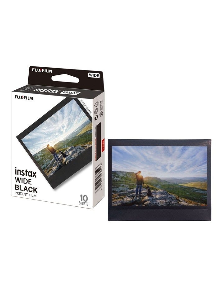 Fujifilm Instax Wide Frame Film 10 Pack in Black 85408 Black