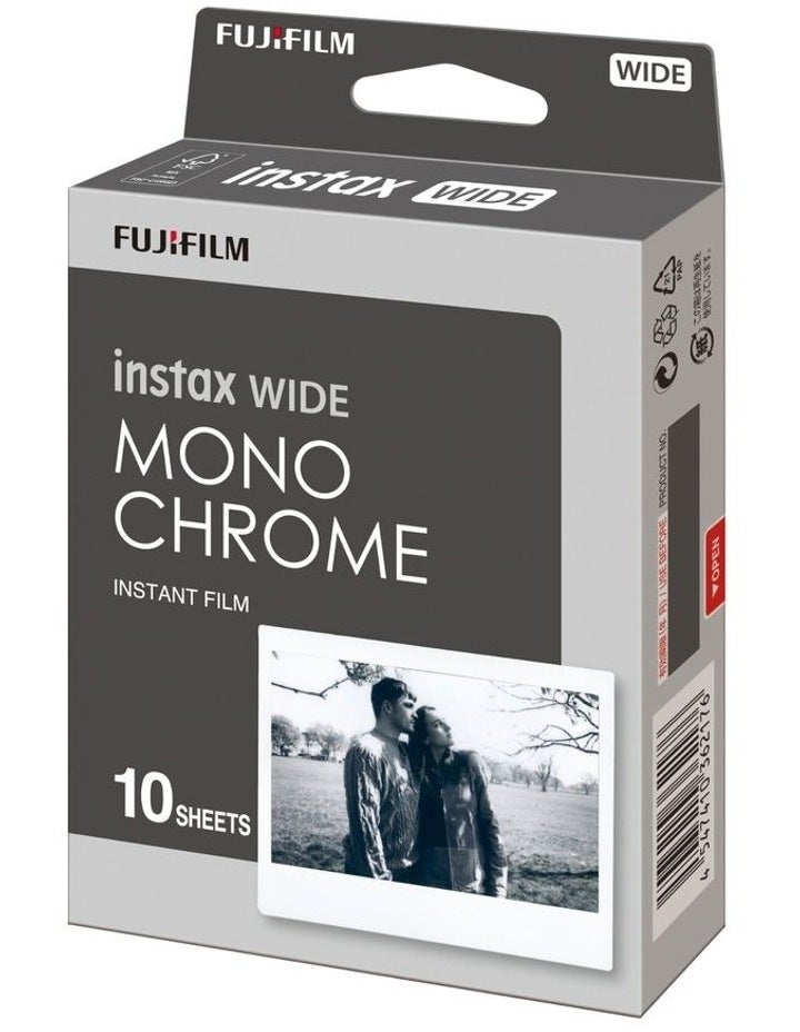 Fujifilm Instax Wide Film 10 Pack in Monochrome 85404 Blk/White
