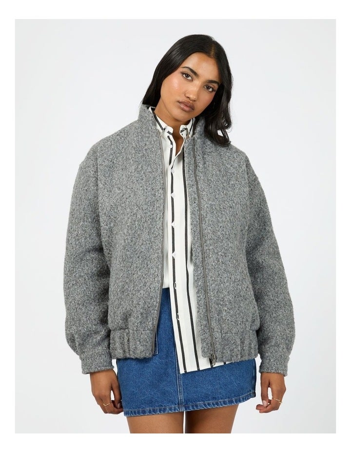 All About Eve Tahlea Bomber Jacket in Grey Grey Marle M