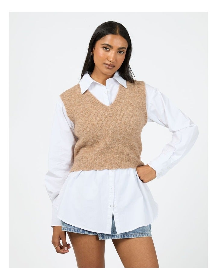 All About Eve Leah Knit Vest in Cream Ivory 8