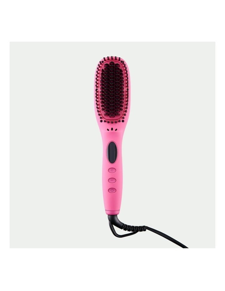 TNS Hair Straightening Brush in Maroon Pink