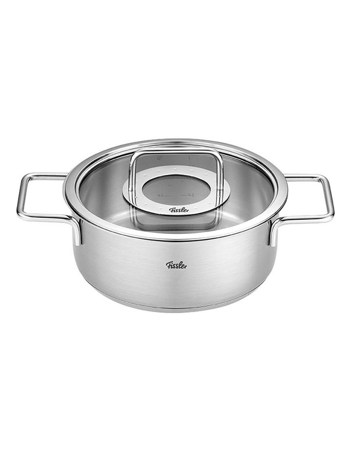 Fissler Pure Casserole with Glass Lid 24cm/5.7L in Stainless Steel Silver