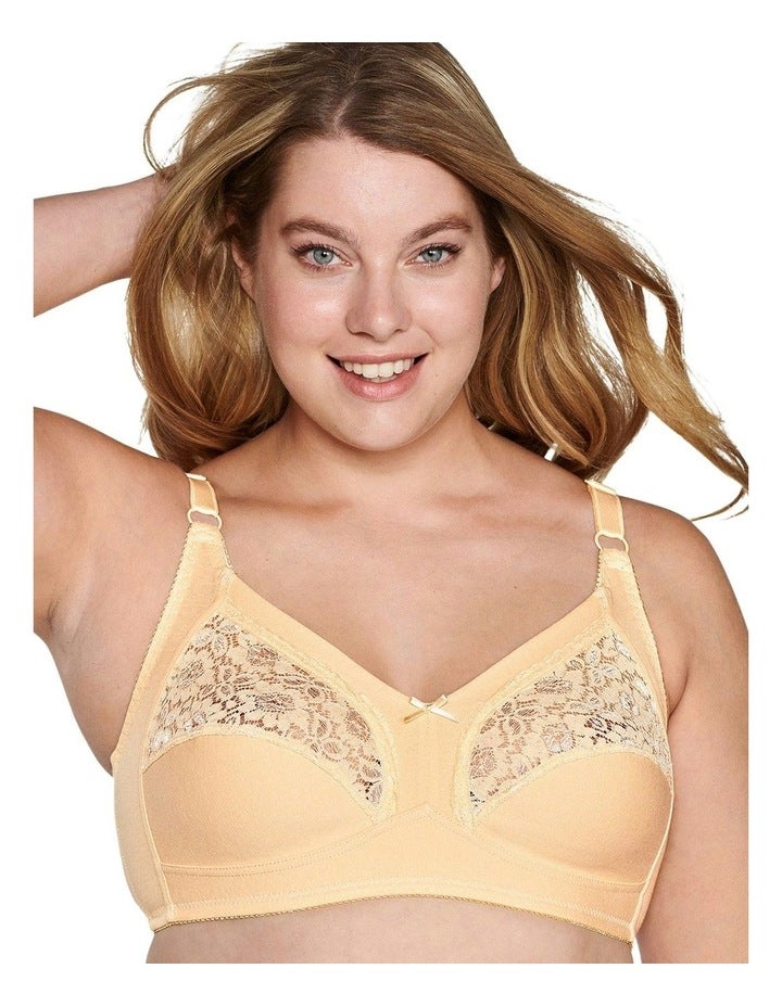 Naturana Supportive Soft Cup Wirefree Cotton Bra in Beige Natural 16 A