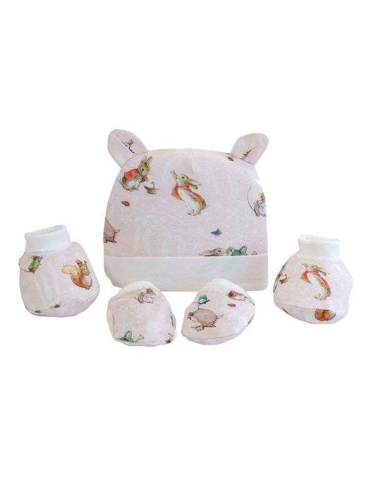 Peter Rabbit Flopsy Mopsy and Cottontail Newborn Set 3Pieces in Pink One Size