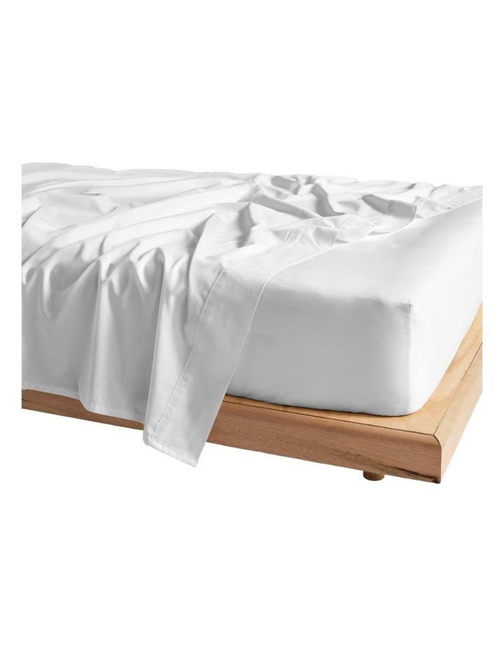 Linen House Vienna 300TC Cotton Percale Fitted Sheet 50cm Depth in White Fttd DB - 50cm