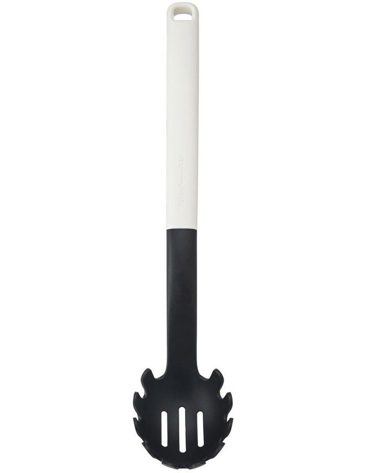 KitchenAid Pasta Spoon in Porcelain Blk/White
