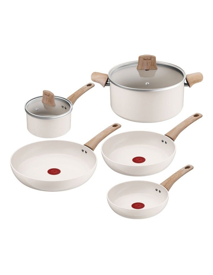 Tefal Vivaceram Induction Ceramic Cookware 5 Piece Set in Beige