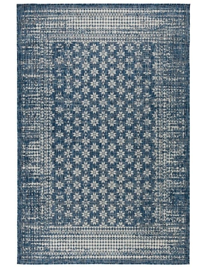 Fab Habitat Floral Outdoor Rug in Blue 160x230cm