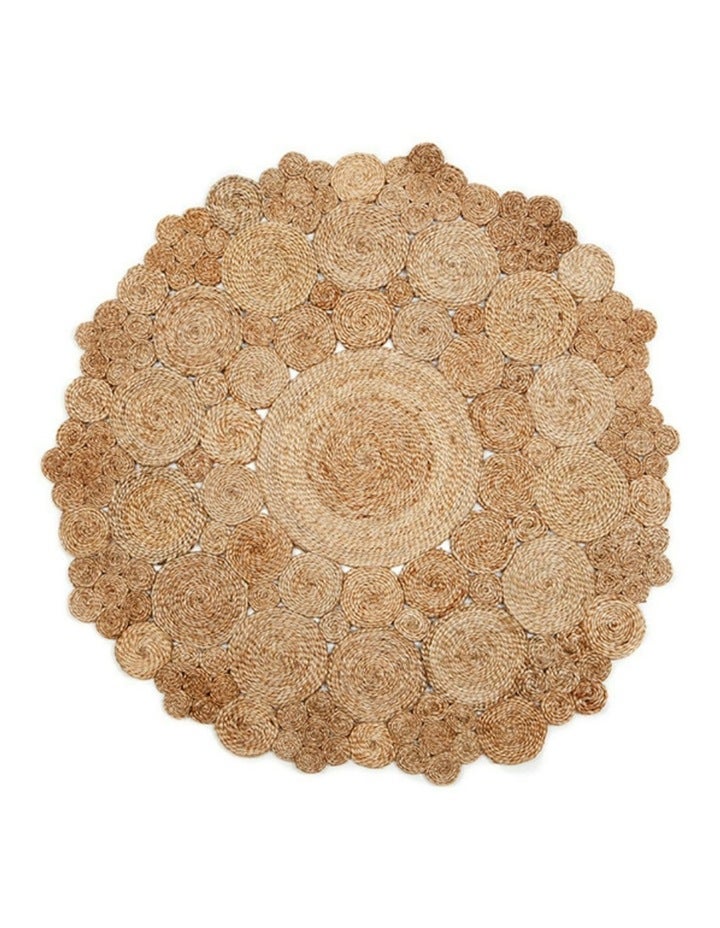 Fab Habitat Round Jute Rug in Brown Natural 100cm Round