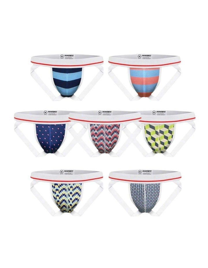 Mosmann Bamboo Jockstraps Pack Of 7 in Multi Assorted XL