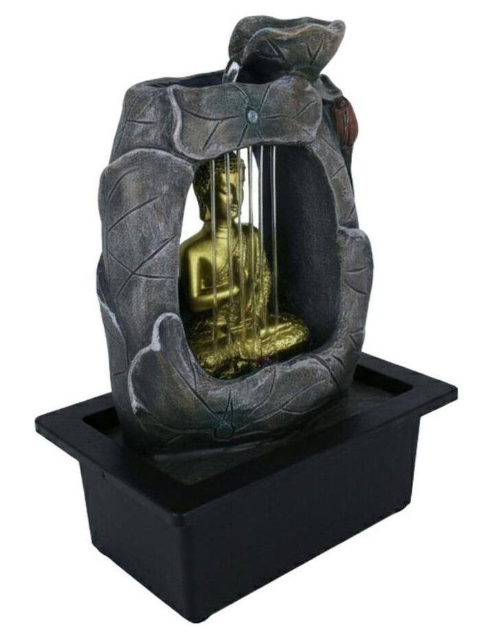 Willow & Silk Raining Zen Buddha Fountain 24x18x27cm in Multi Assorted