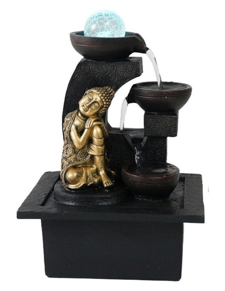 Willow & Silk Gilt Napping Buddha Fountain 23x20x28cm in Multi Assorted
