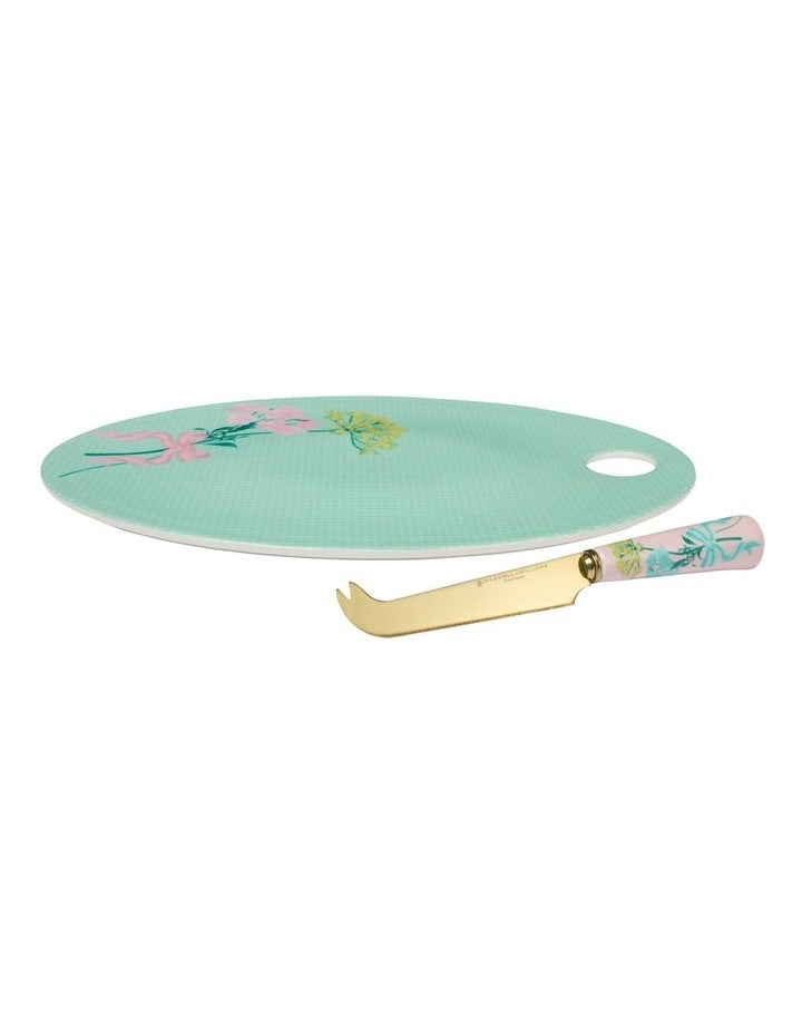Maxwell & Williams Cherish Cheese Board and Knife Set in Green