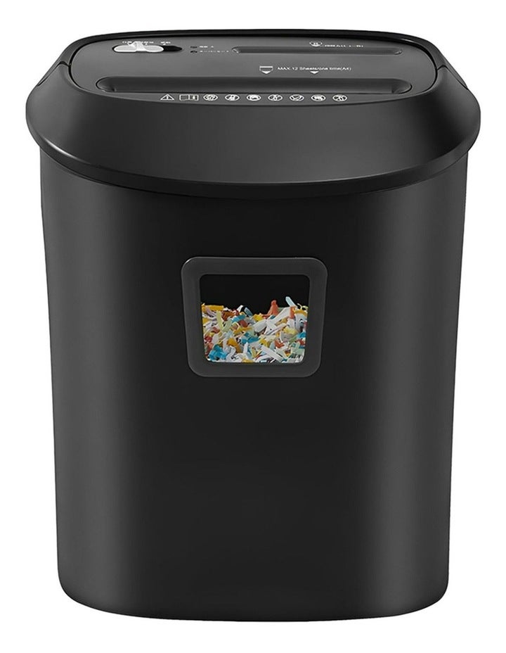 Centurion 12-Sheet Electric Cross-Cut Paper Shredder 25L Black