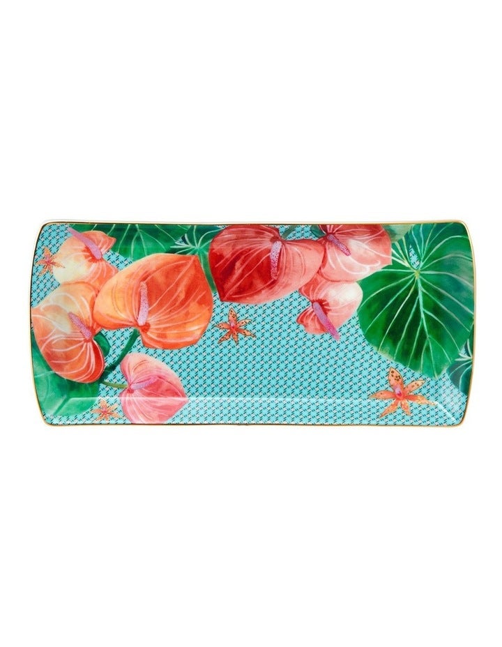 Maxwell & Williams Teas And C's Tropicana Rectangular Platter 25.5x11.5cm Gift Boxed in Blue