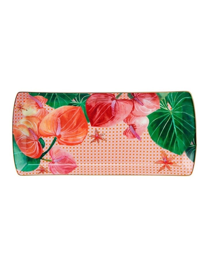Maxwell & Williams Teas And C's Tropicana Rectangular Platter 25.5x11.5cm Gift Boxed in Pink