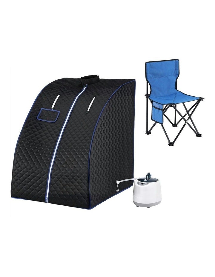 Devanti Portable Steam Sauna Tent 1000W 2L Steamer Pot Personal Home SPA Timer in Multi Assorted