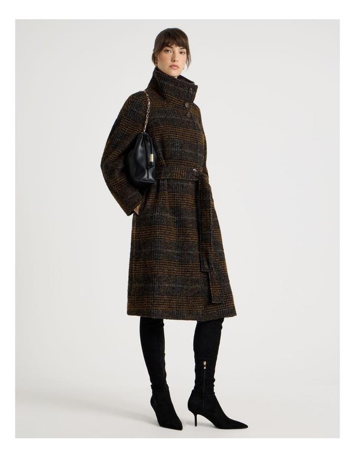 Basque Funnel Neck Coat in Charcoal and Gingerbread Assorted 18