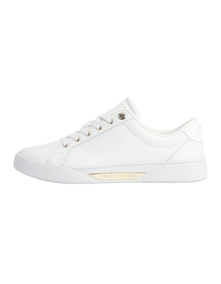 Tommy Hilfiger Gold Hardware Court Sneaker in White and Gold White 36