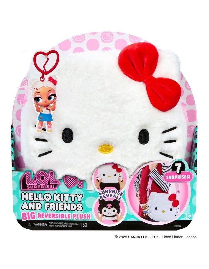 LOL Surprise L.O.L. Surprise Loves Hello Kitty & Friends BIG Reversible Plush Asst Assorted