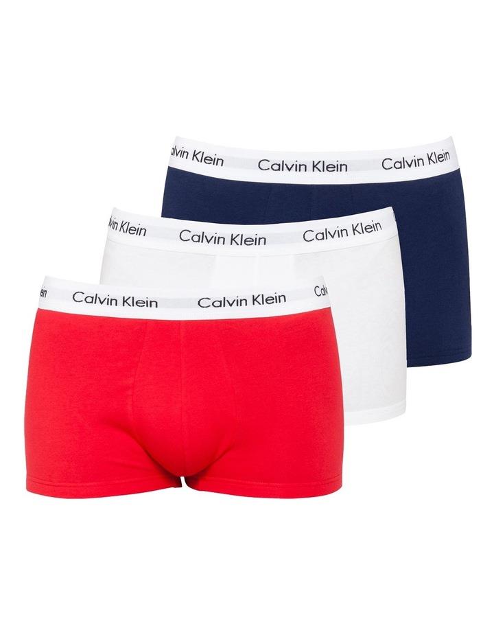 Calvin Klein Cotton Stretch Trunk 3 Pack in Red/White/Blue Assorted S