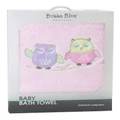 Bubba Blue Baby Owl Embroidered Bath Towel Pink