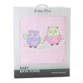 Bubba Blue Baby Owl Embroidered Bath Towel Pink