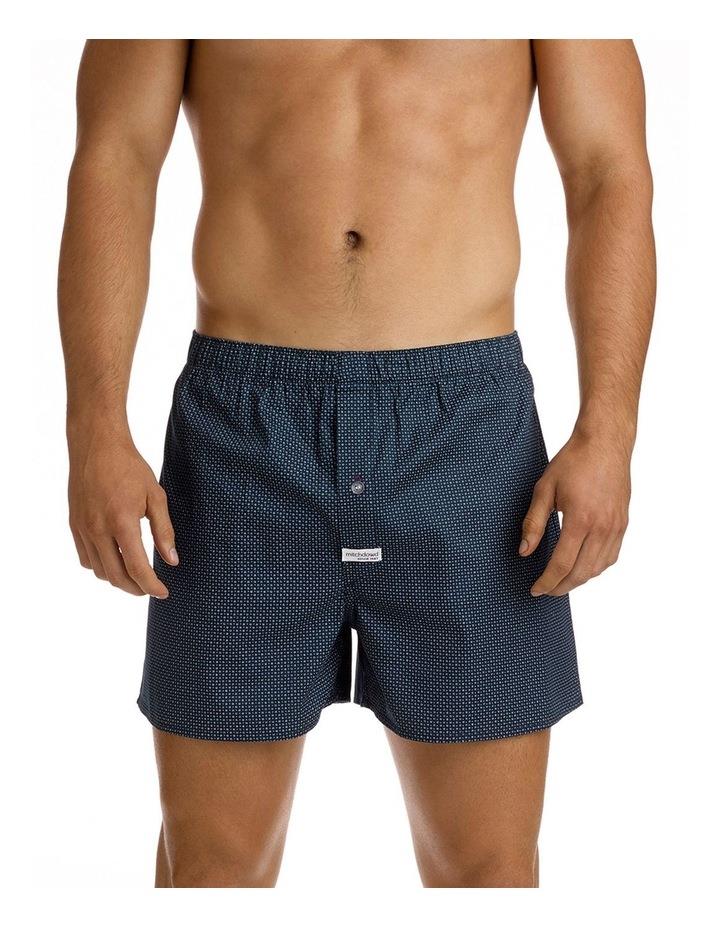 Mitch Dowd Men's Coby Printed Soft Wash Boxer in Navy XXL