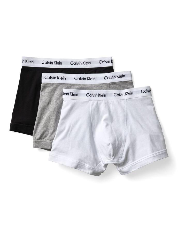 Calvin Klein Cotton Stretch Trunk 3 Pack in White/Grey/Black Assorted L