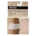 Bonds 'Cottontails' Satin Touch Midi Brief 1019 Cream 10