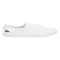 Lacoste Lancelle White Leather Lace-Up Sneaker White 7