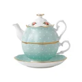 Royal Albert Polka Rose Teapot For One Green