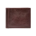 Fossil Ingram Brown Leather Bifold Wallet Brown No Size