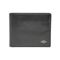 Fossil Ryan RFID Black Leather Bifold Wallet with Flip ID Black No Size