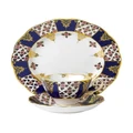 Royal Albert Regency Blue 1900 Teacup Saucer & Plate White